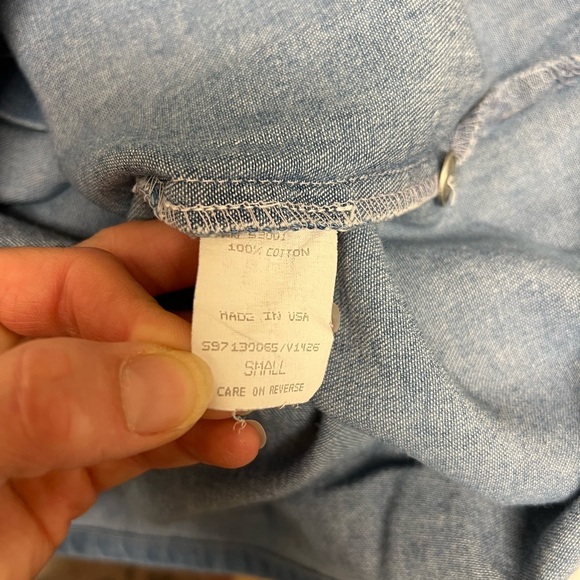 VTG Orvis Denim Short Sleeve Button-Up Top size small - Picture 6 of 7